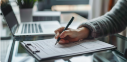 someone signing a legal document
