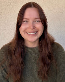 Smiling brunette woman
