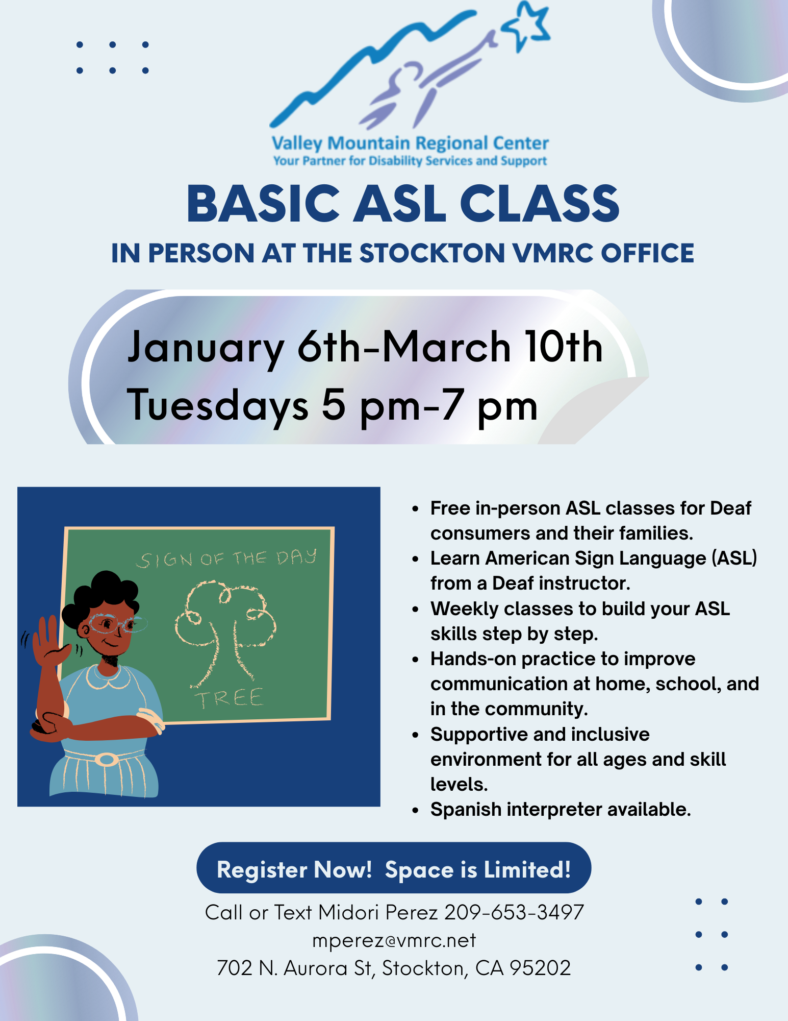 basic ASL CLass Flyer