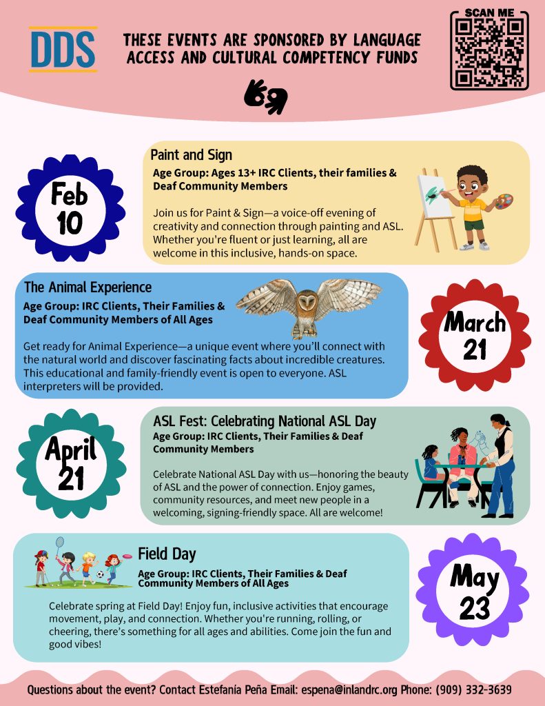 Save the Dates flyer Sponsored by Inland Regional Center