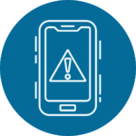 Icon of a cellphone displaying emergency alert notification